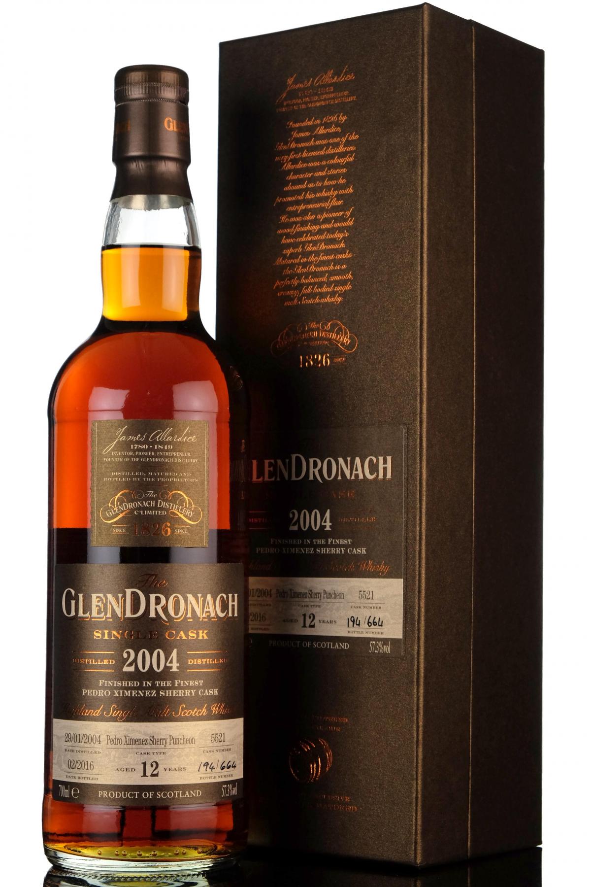 Glendronach 2004-2016 - 12 Year Old - Single Cask 5521 - Batch 13