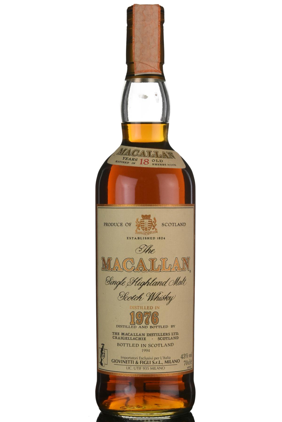 Macallan 1976-1994 - 18 Year Old - Sherry Cask