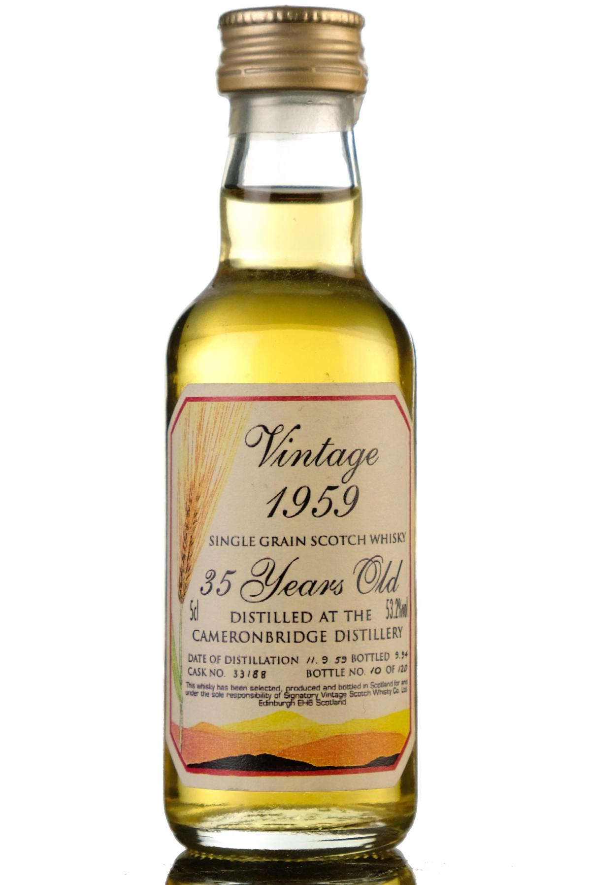 Cameronbridge 1959-1994 - 35 Year Old - Signatory Vintage Miniature