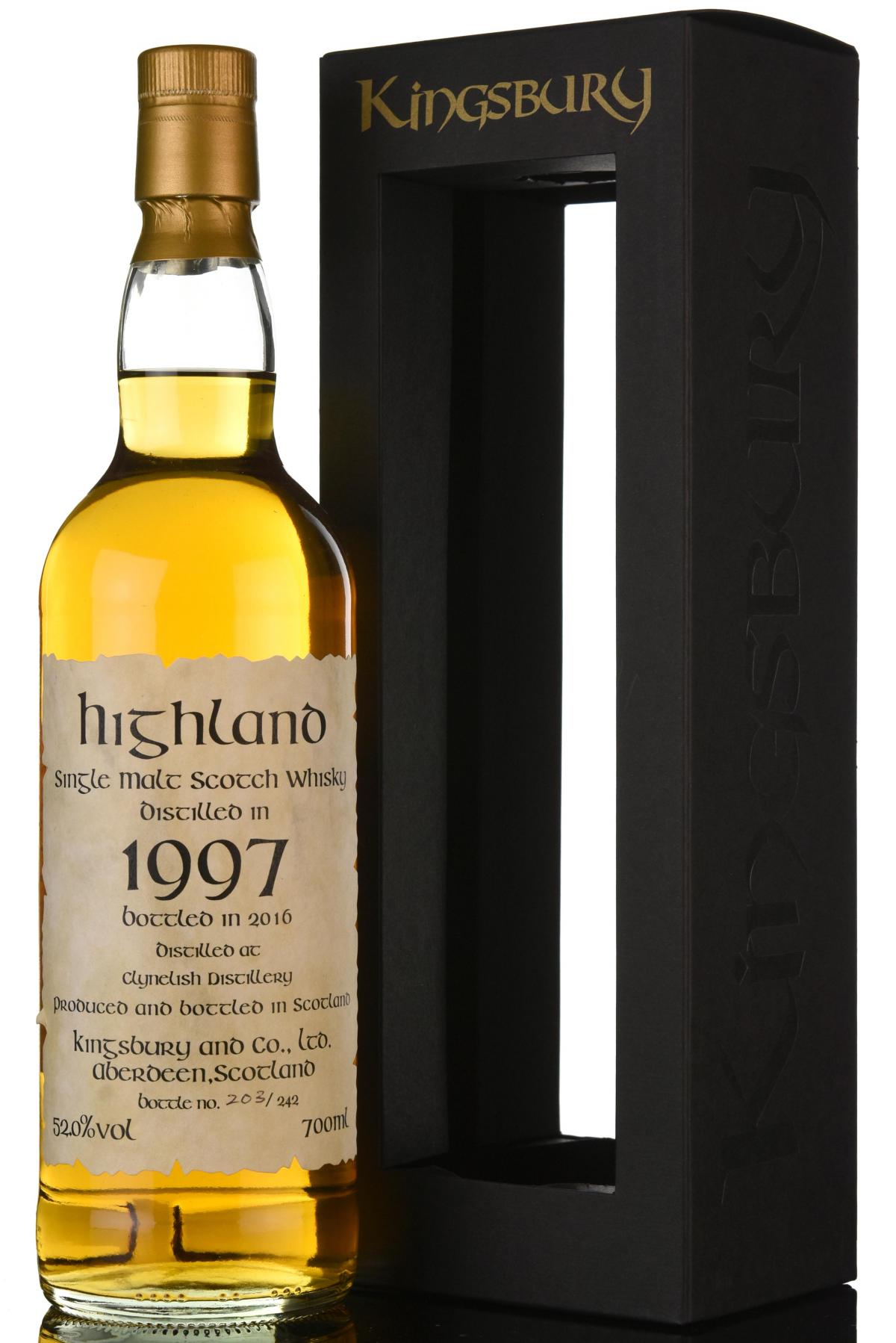 Clynelish 1997-2016 - 18 Year Old - Kingsbury Single Cask 7107