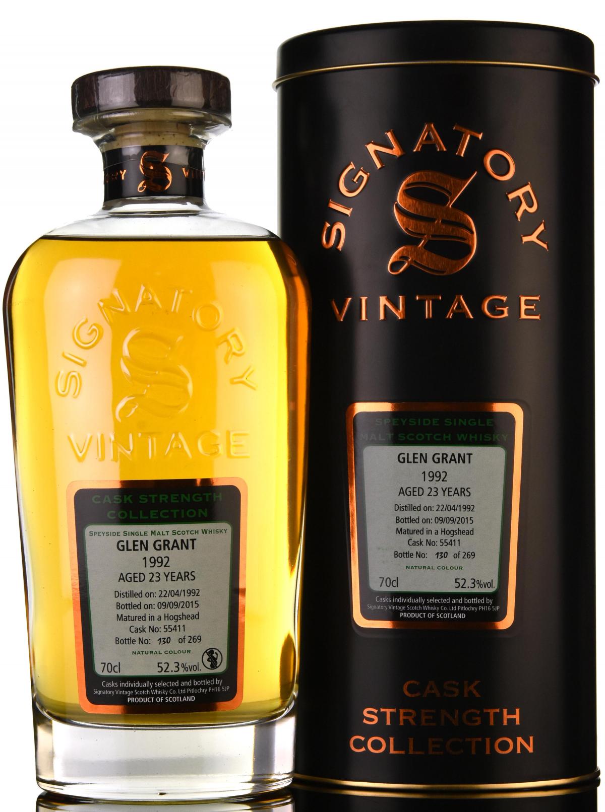 Glen Grant 1992-2015 - 23 Year Old - Signatory Vintage