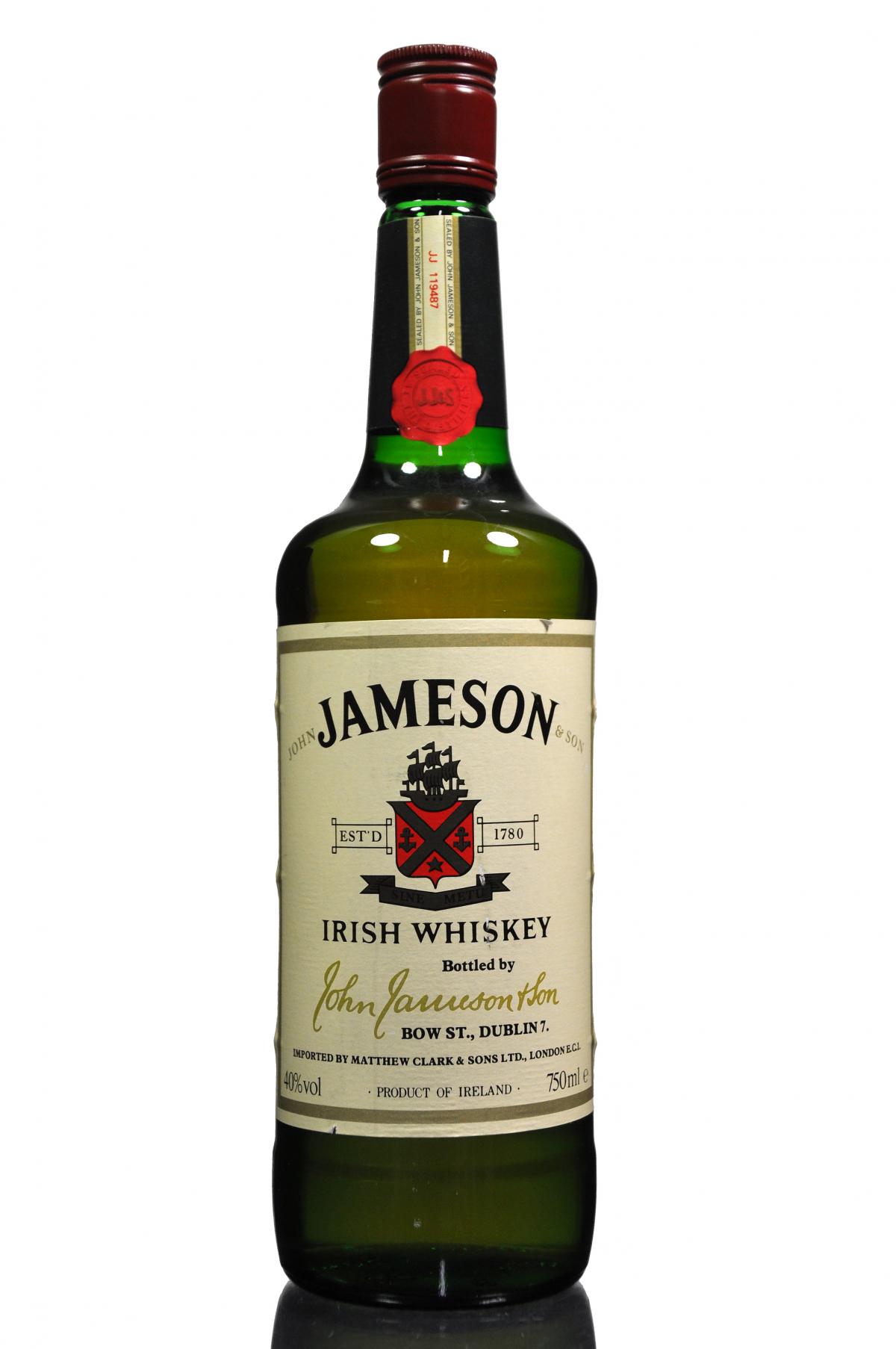 Jameson Irish Whiskey - Bottled 1980s