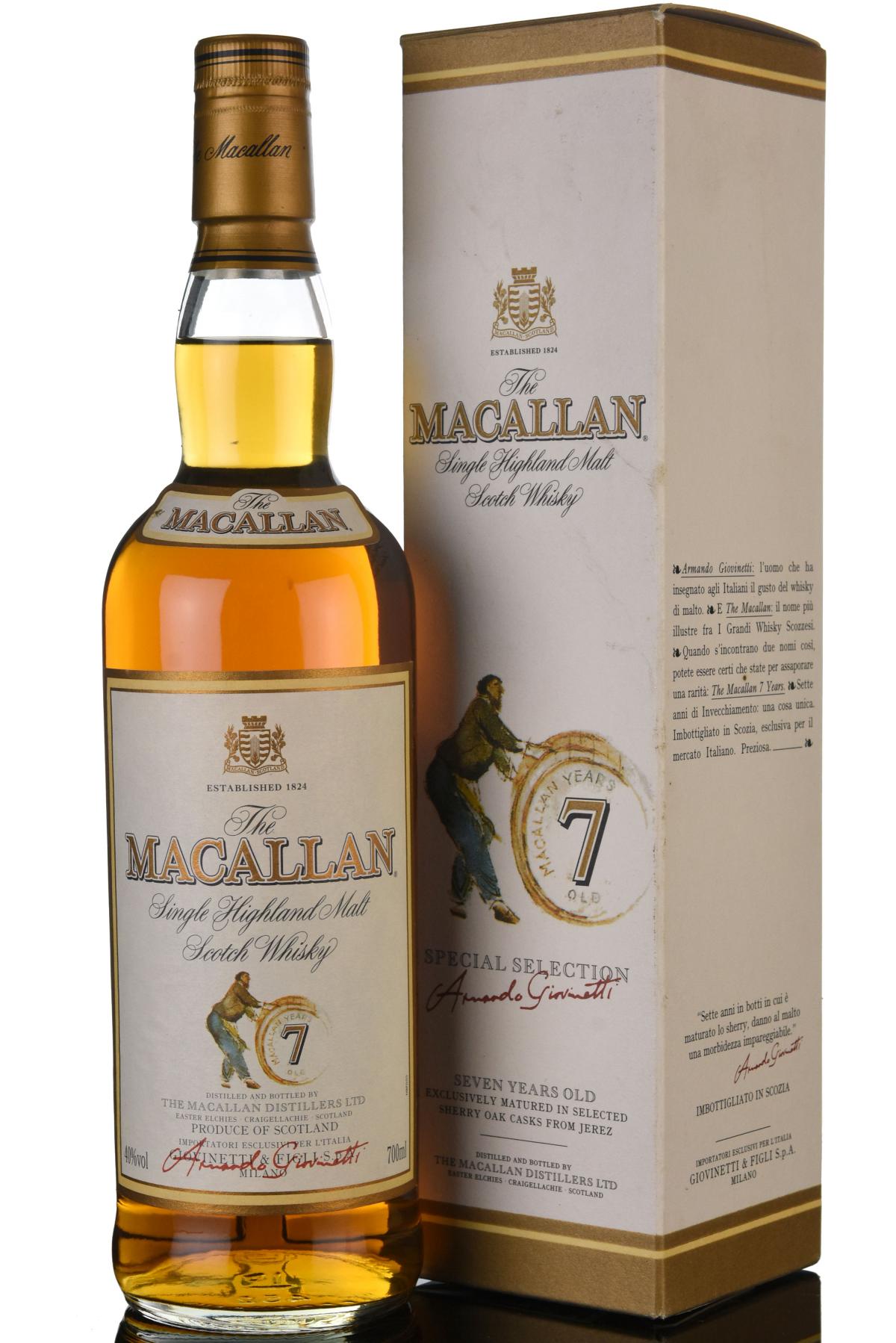 Macallan 7 Year Old - Sherry Cask - 1990s - Giovinetti & Figli