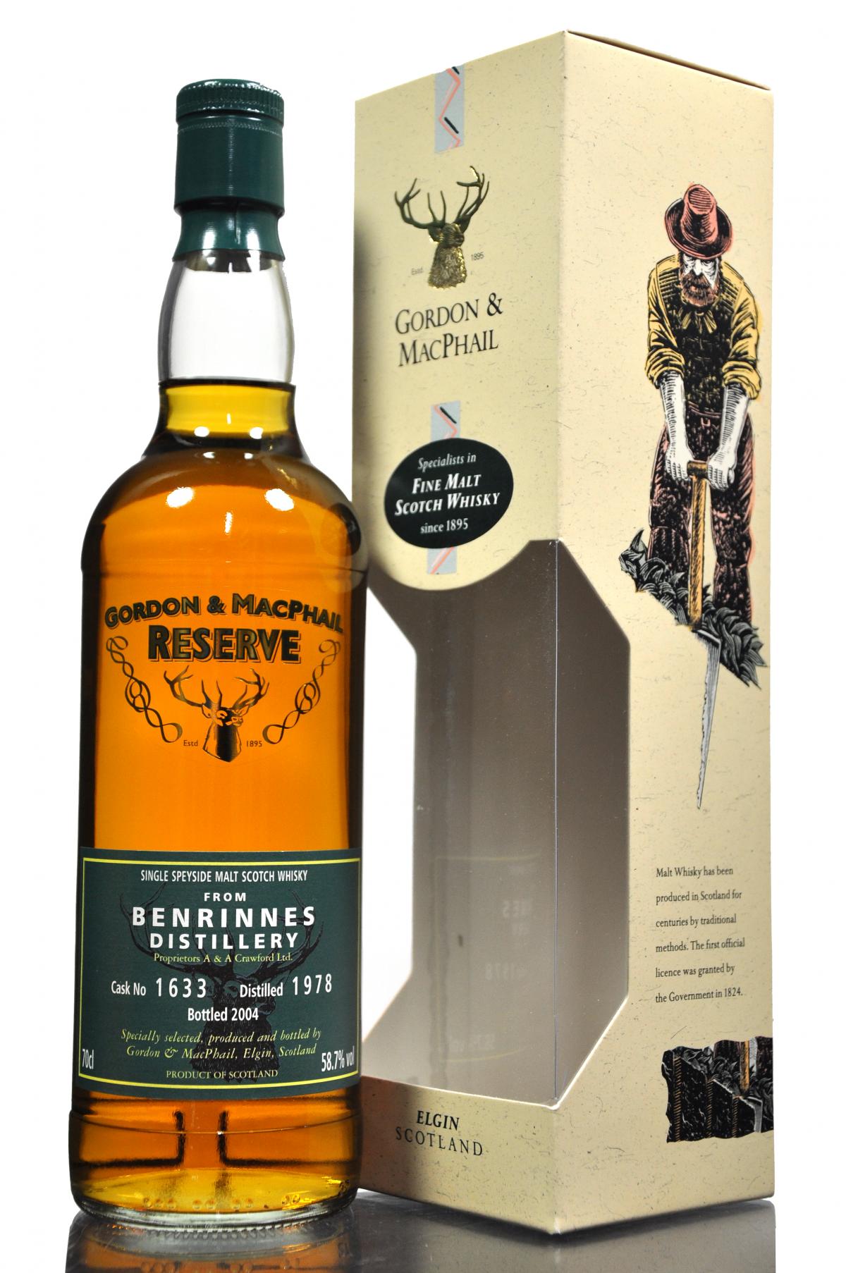 Benrinnes 1978-2004 - Gordon & MacPhail Reserve - Single Cask 1633