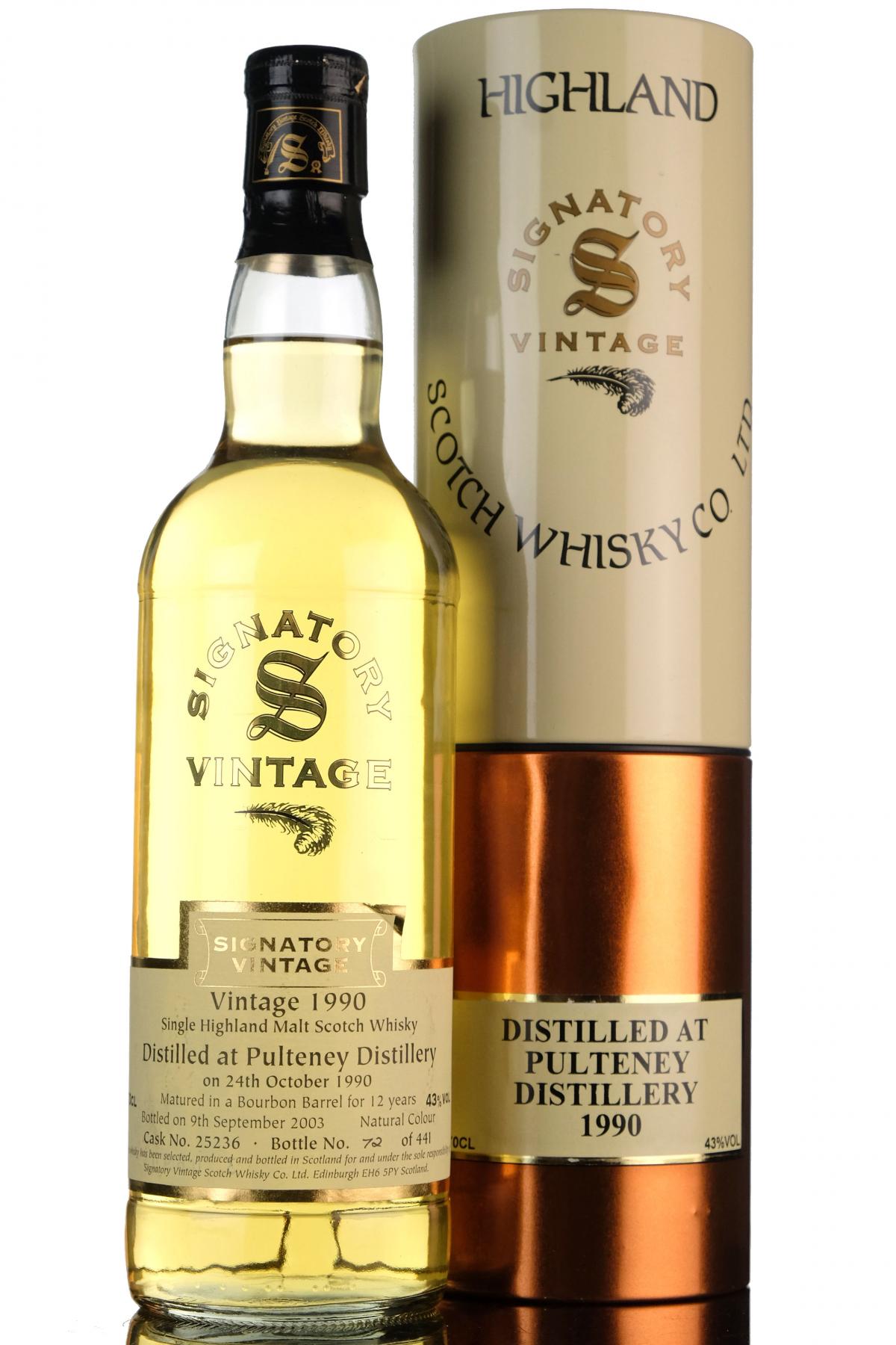 Pulteney 1990 - 2003 12 Signatory Vintage