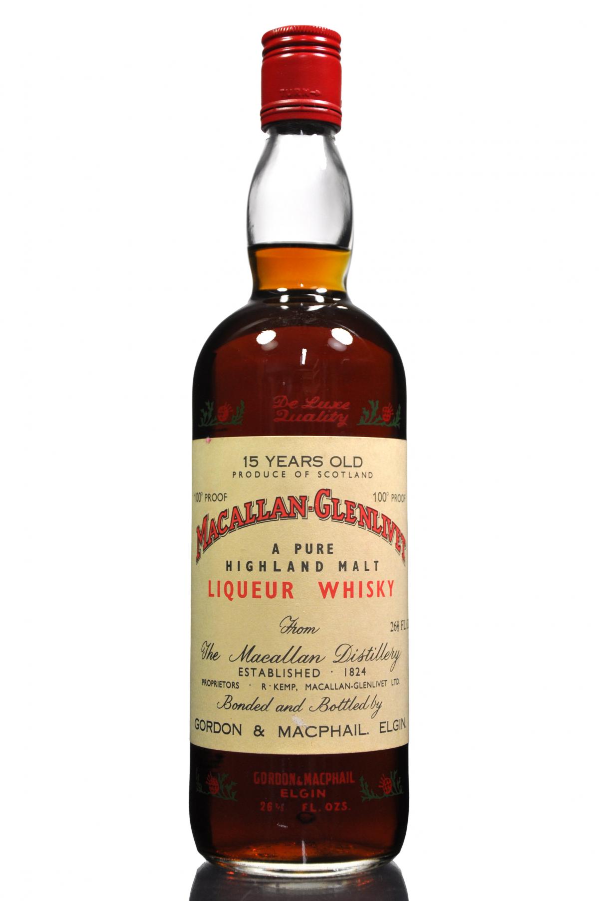 Macallan 15 Year Old - Gordon & MacPhail - Circa 1970 - 100 Proof