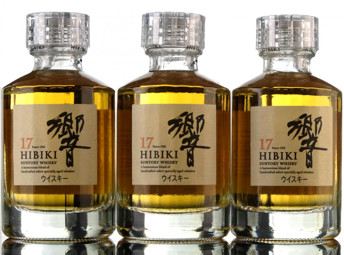 3 x Hibiki 17 Year Old Miniatures