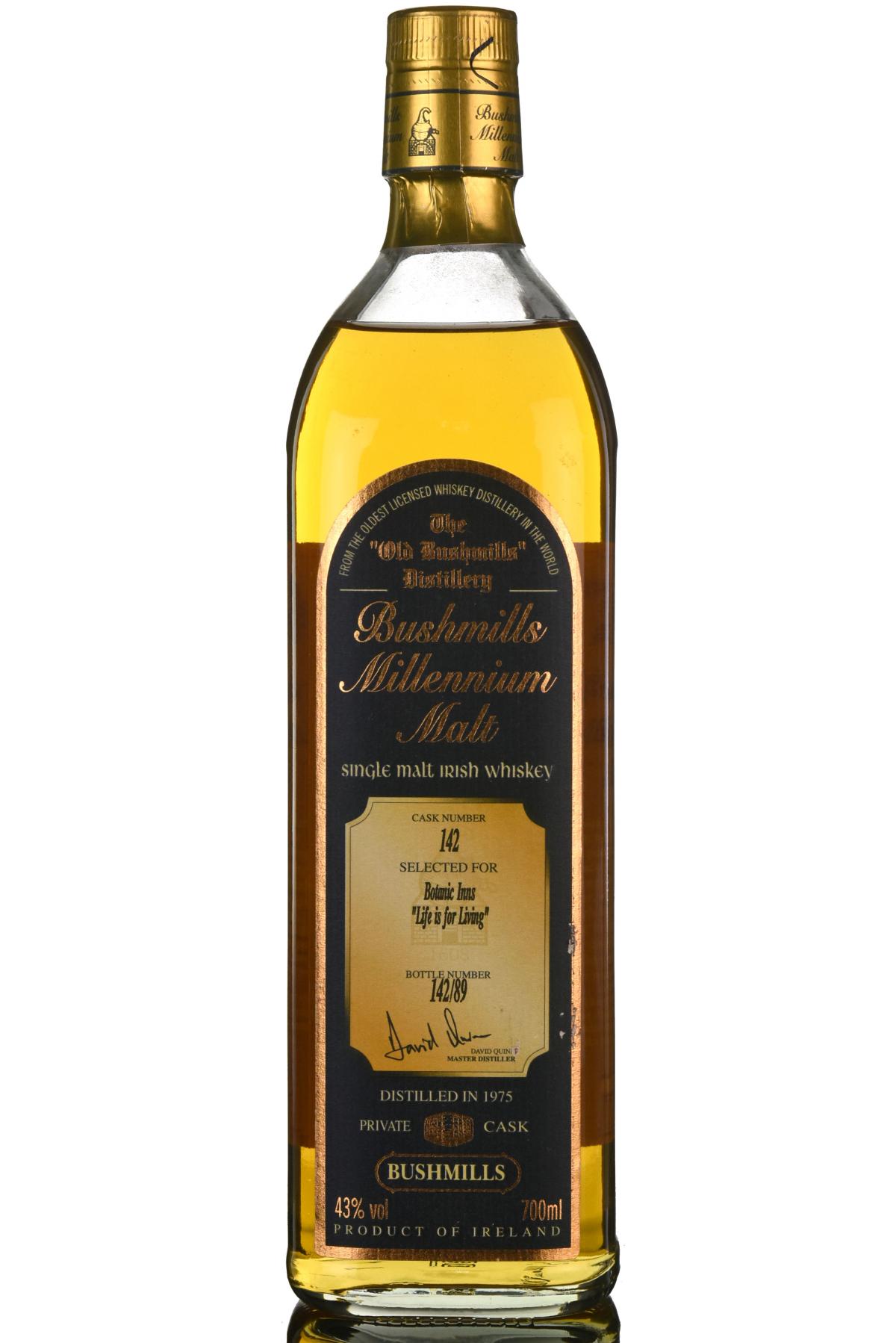 Bushmills 1975 - 2000 Millennium Irish Whiskey Cask 142