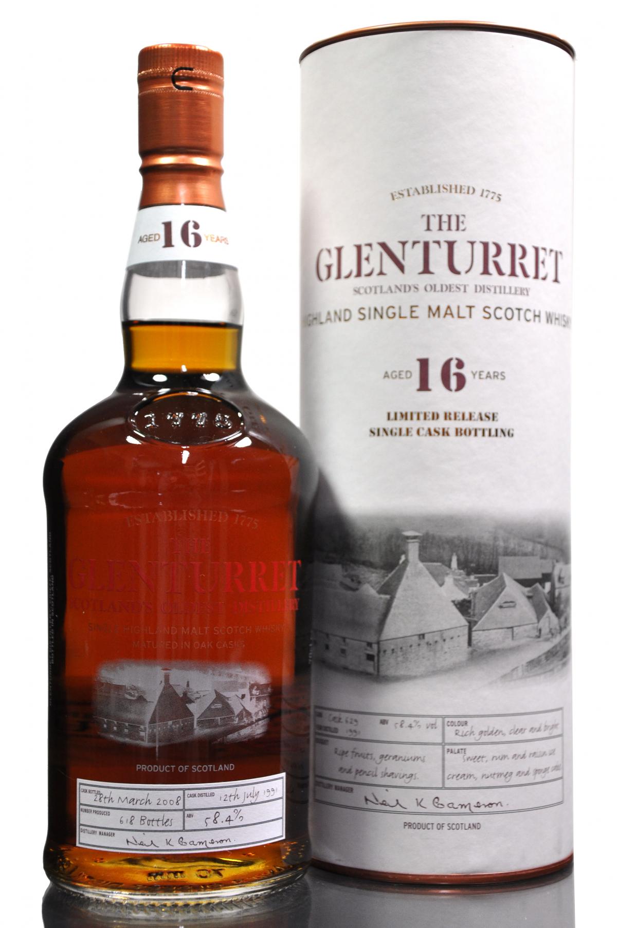 Glenturret 1991-2008 - 16 Year Old - Cask 629
