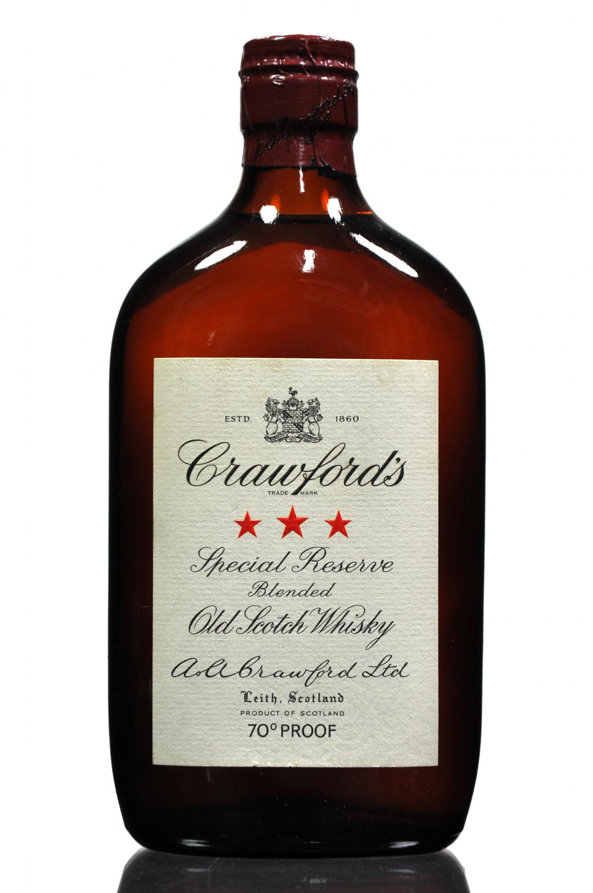 Crawfords 3 Star - 1/2 Bottle - 1950s