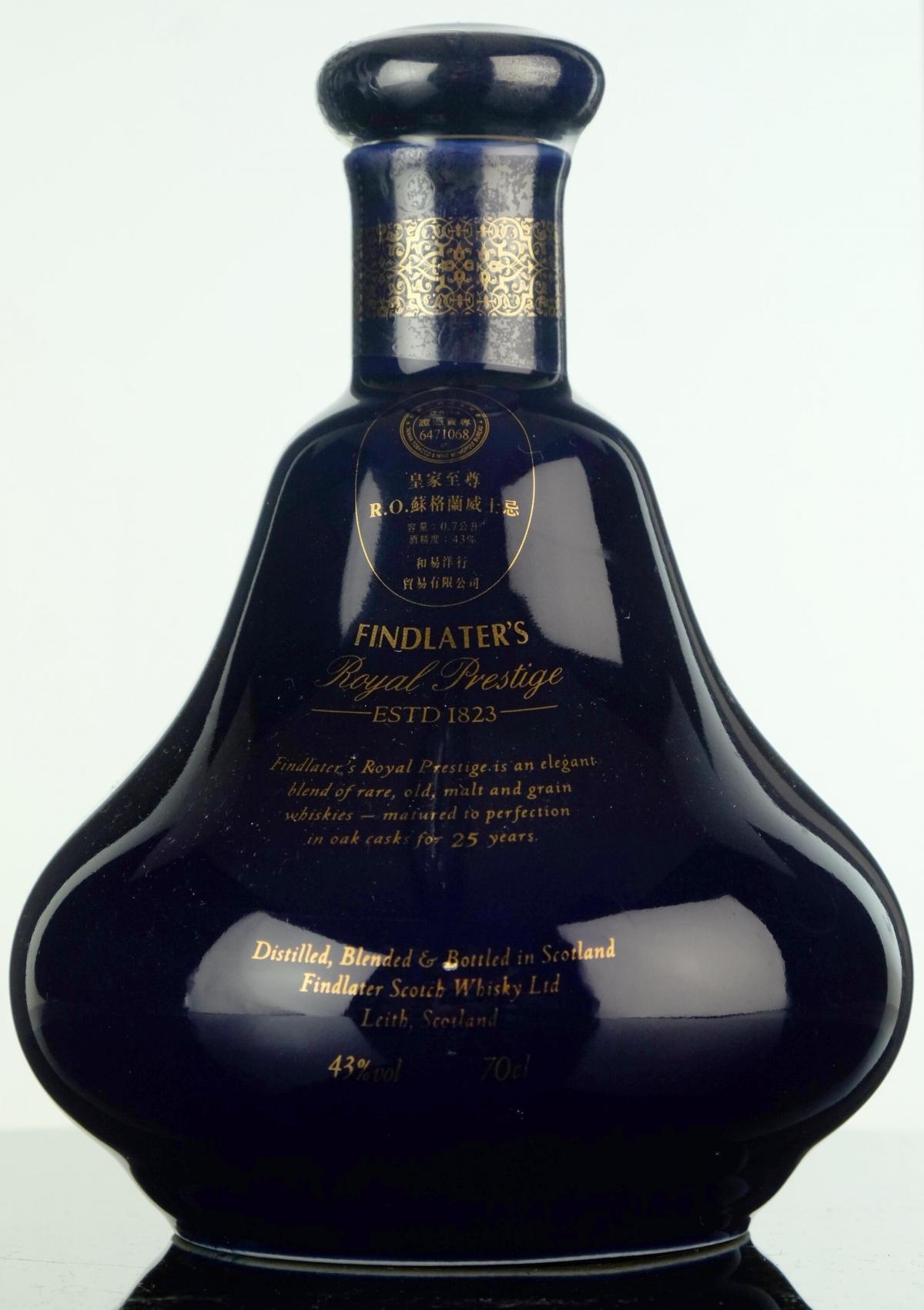 Findlaters 25 Year Old - Decanter
