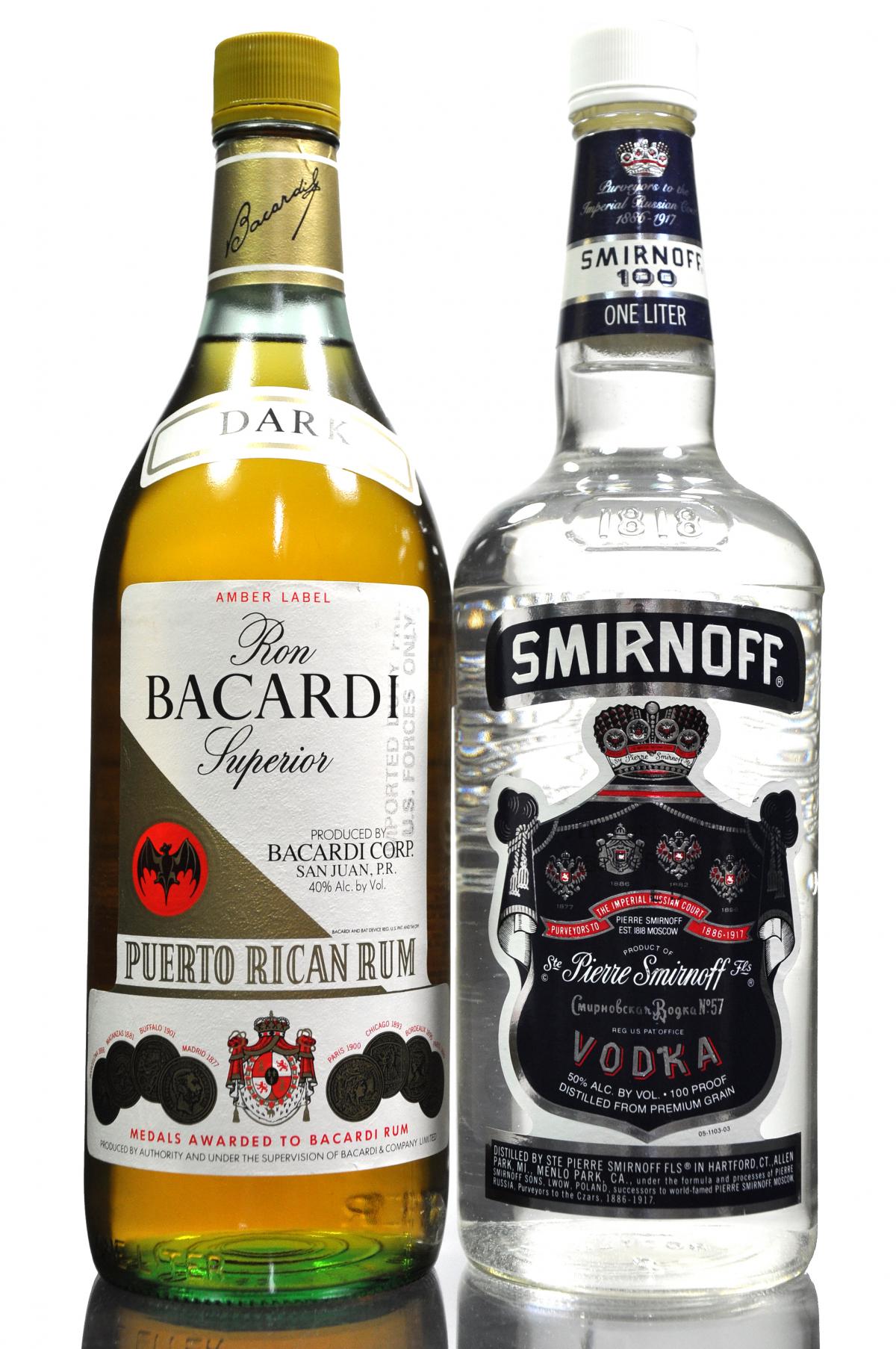 Smirnoff & Bacardi - 1 Litre