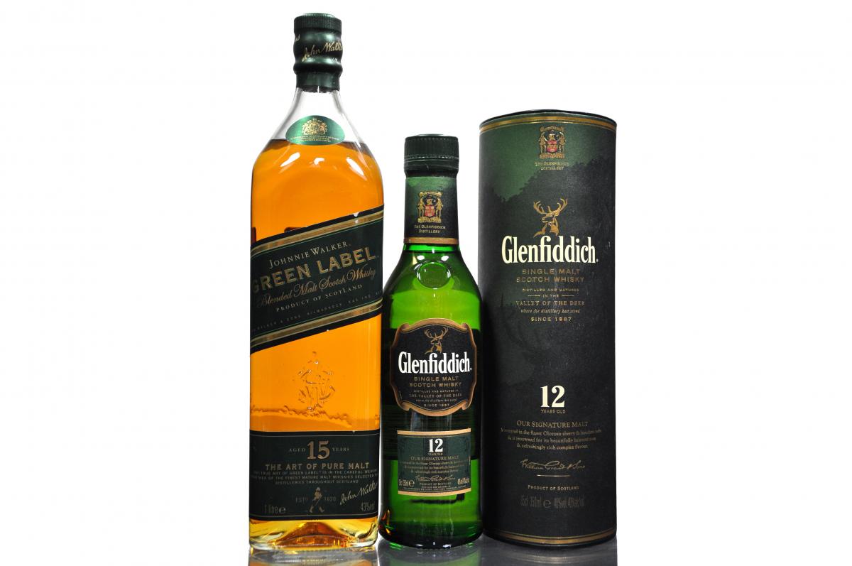 Johnnie Walker Green Label & Glenfiddich 12 Year Old 35cl