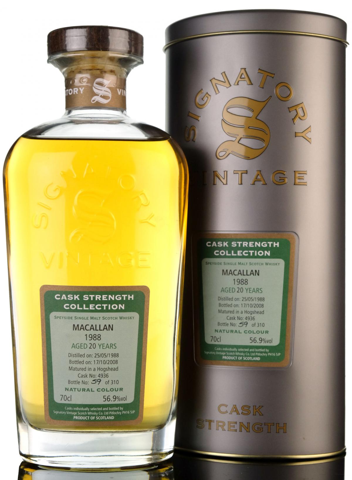 Macallan 1988 - 2008 20 Signatory Vintage Collection Single C
