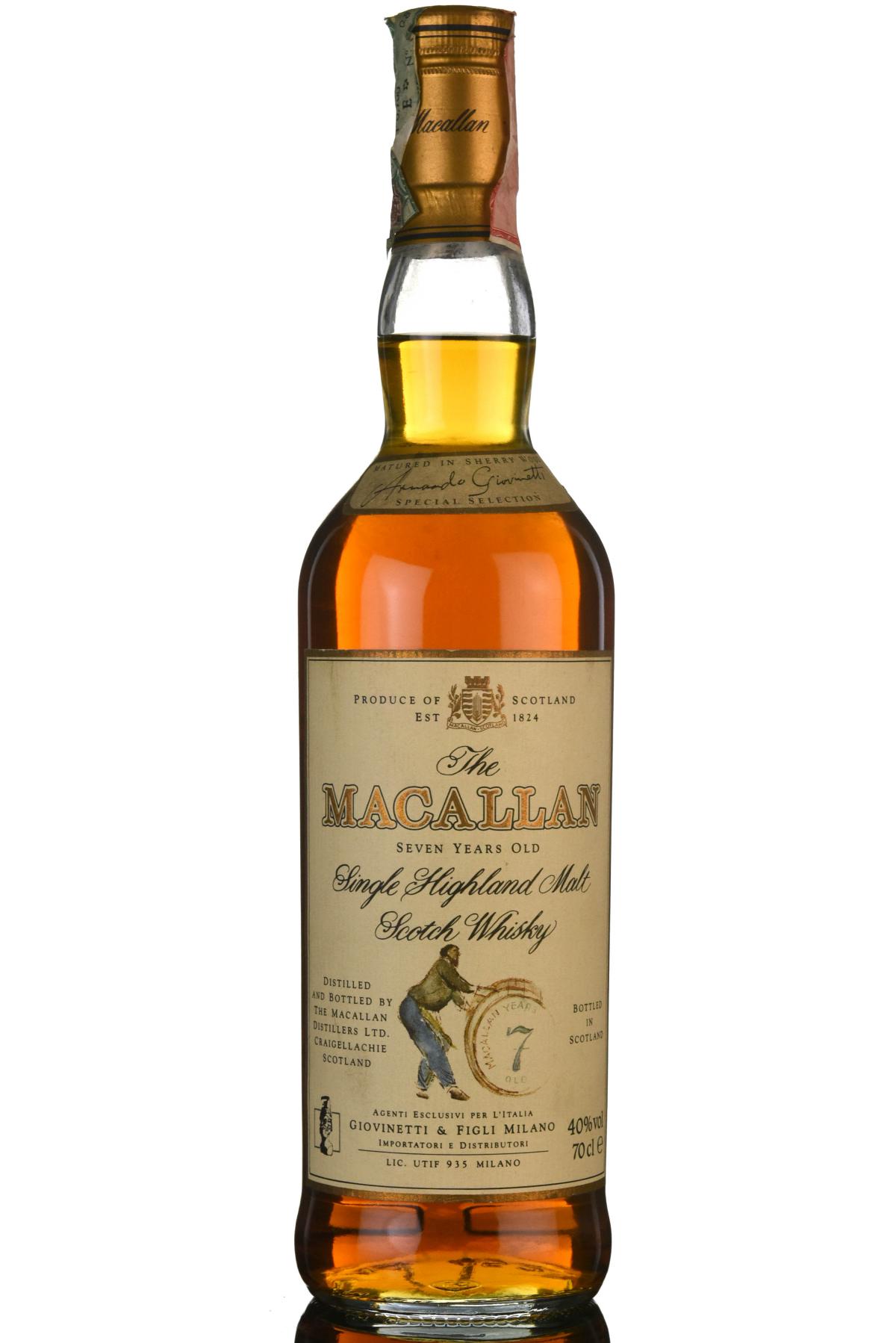 Macallan 7 Year Old - 1990s - Giovinetti & Figli
