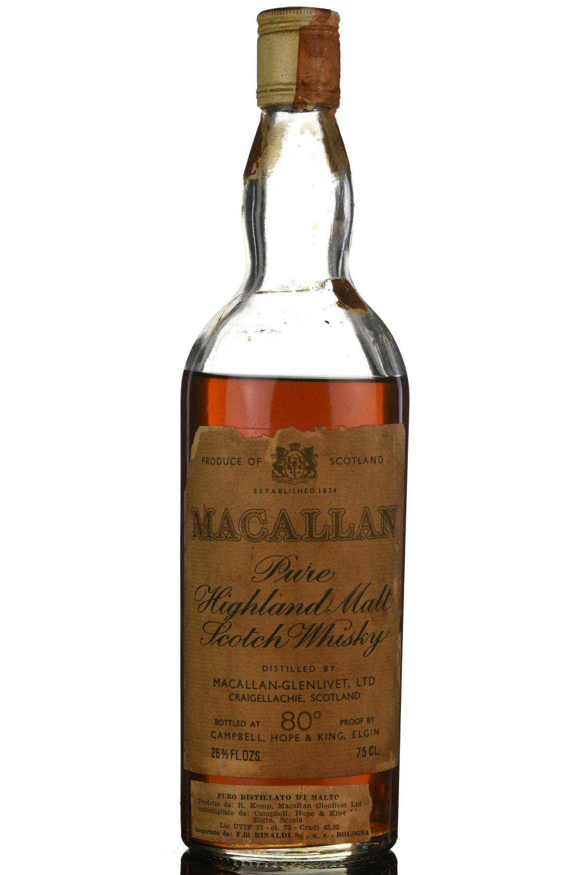 Macallan Distilled 1950s Campbell Hope King