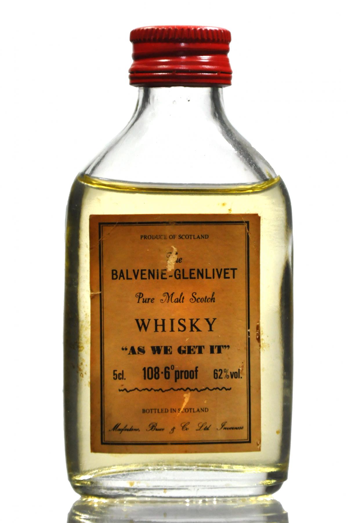 Balvenie-Glenlivet \As We Get It\" Miniature"""