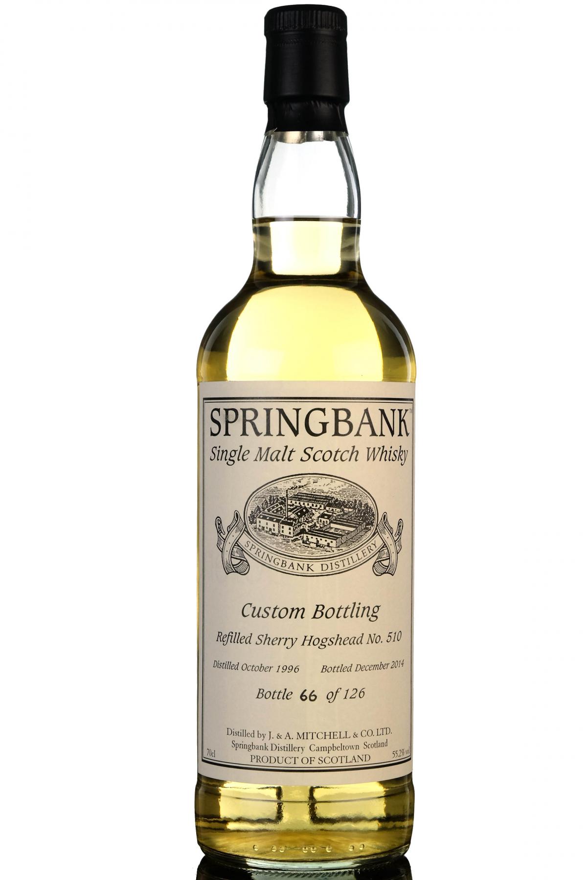 Springbank 1996-2014 - Custom Private Bottling - Single Cask 510