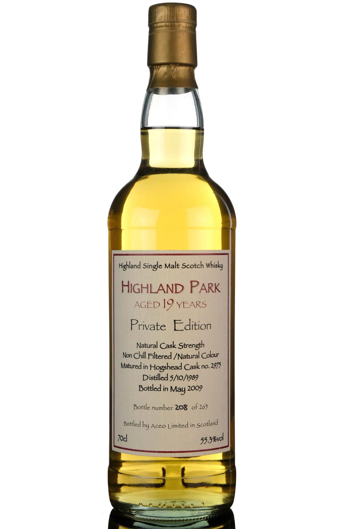 Highland Park 1989-2009 - 19 Year Old - Private Bottling - Single Cask 2975