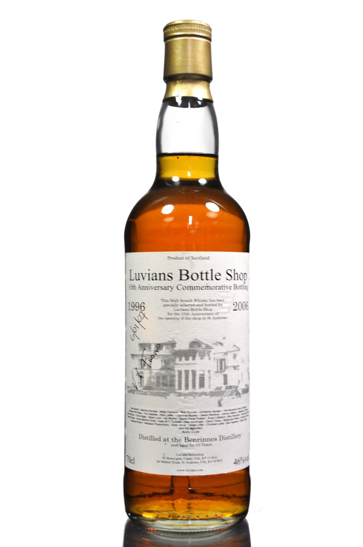 Benrinnes 1996-2006 - 10 Year Old - 10th Anniversary Luvians Bottle Shop