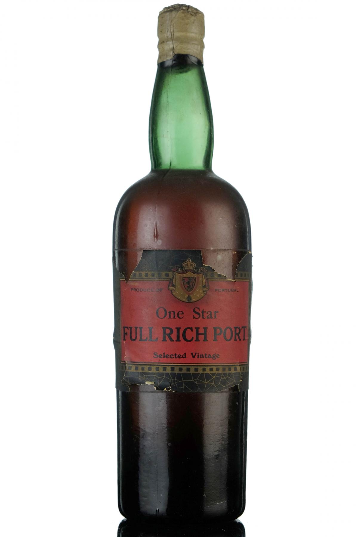 One Star Full Rich Port - Circa 1950s