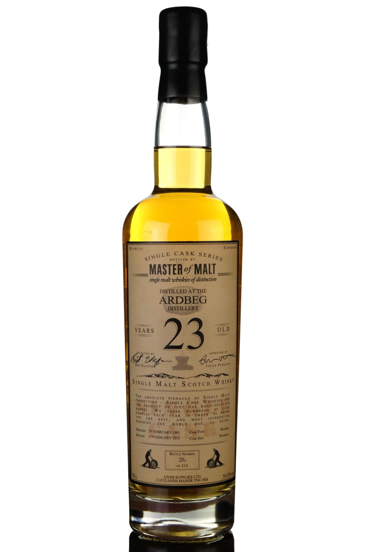 Ardbeg 1991-2015 - 23 Year Old - Master Of Malt - Single Cask