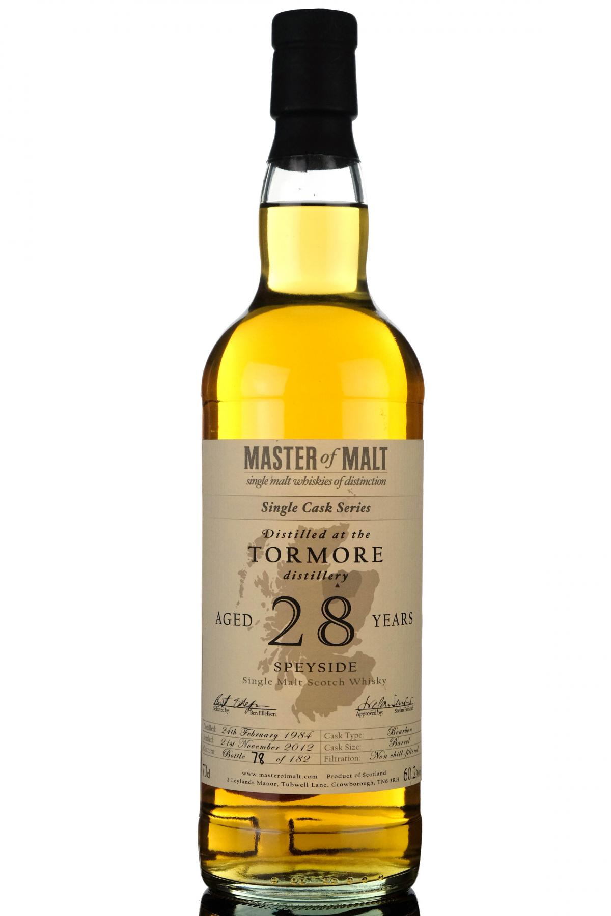 Tormore 19842012 28 Year Old Master Of Malt Single Cask