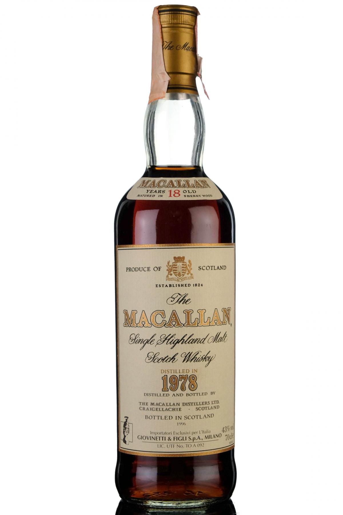 Macallan 1978-1996 - 18 Year Old - Sherry Cask