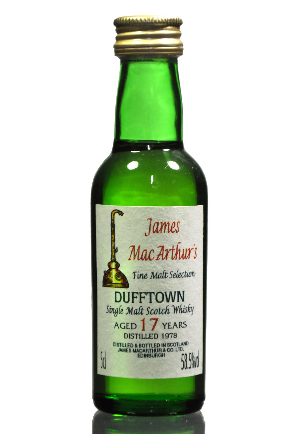 Dufftown 1978 - 17 Year Old - James MacArthur Miniature