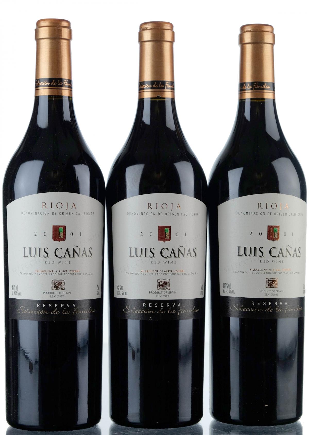 3 x Luis Canas 2001 Wine
