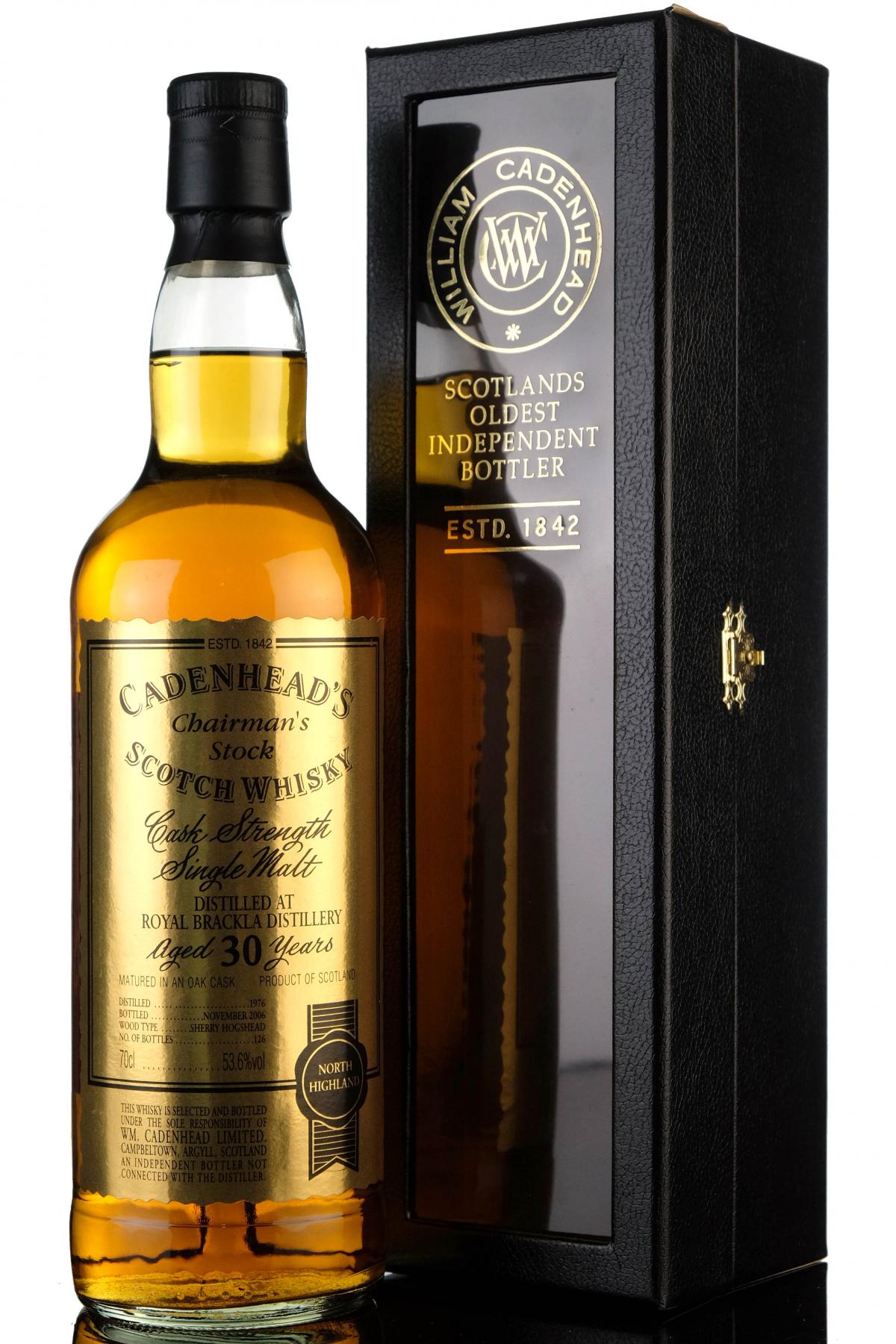 Royal Brackla 19762006 30 Year Old Cadenheads Chairmans Stock