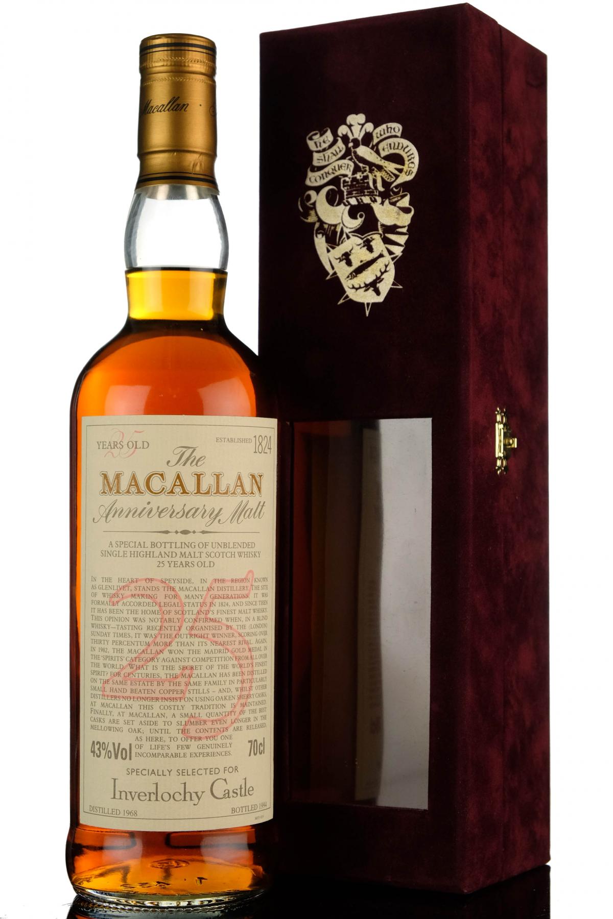 Macallan 1968-1994 - 25 Year Old Anniversary Malt - Inverlochy Castle