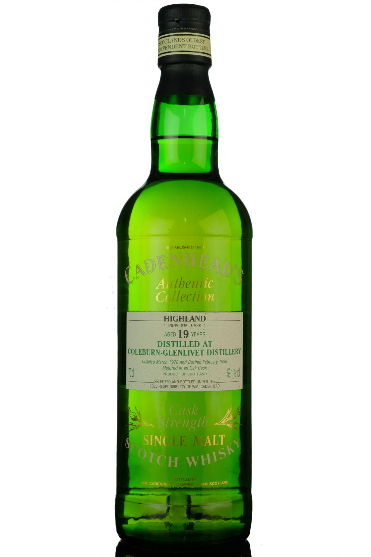 Coleburn-Glenlivet 1978-1998 - 19 Year Old - Cadenhead Authentic Collection