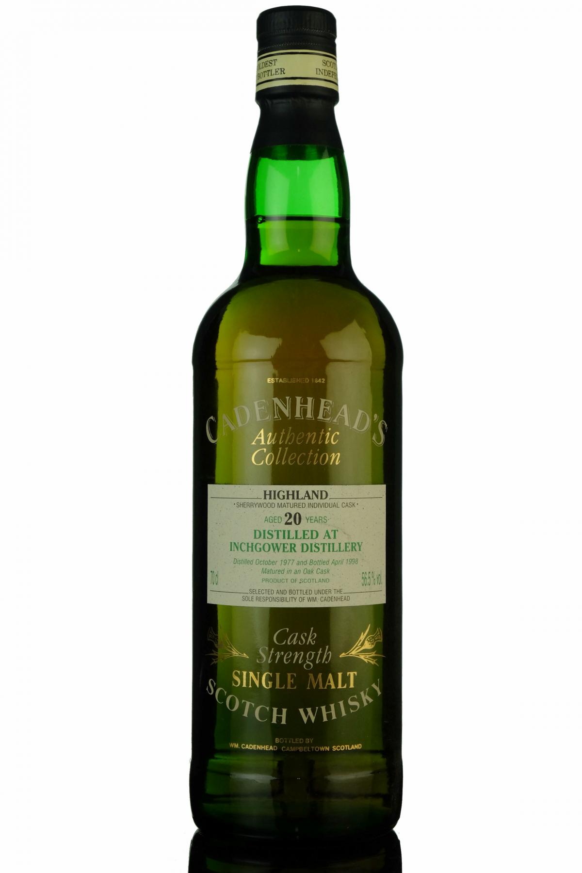 Inchgower 1977-1998 - 20 Year Old - Cadenheads Authentic Collection