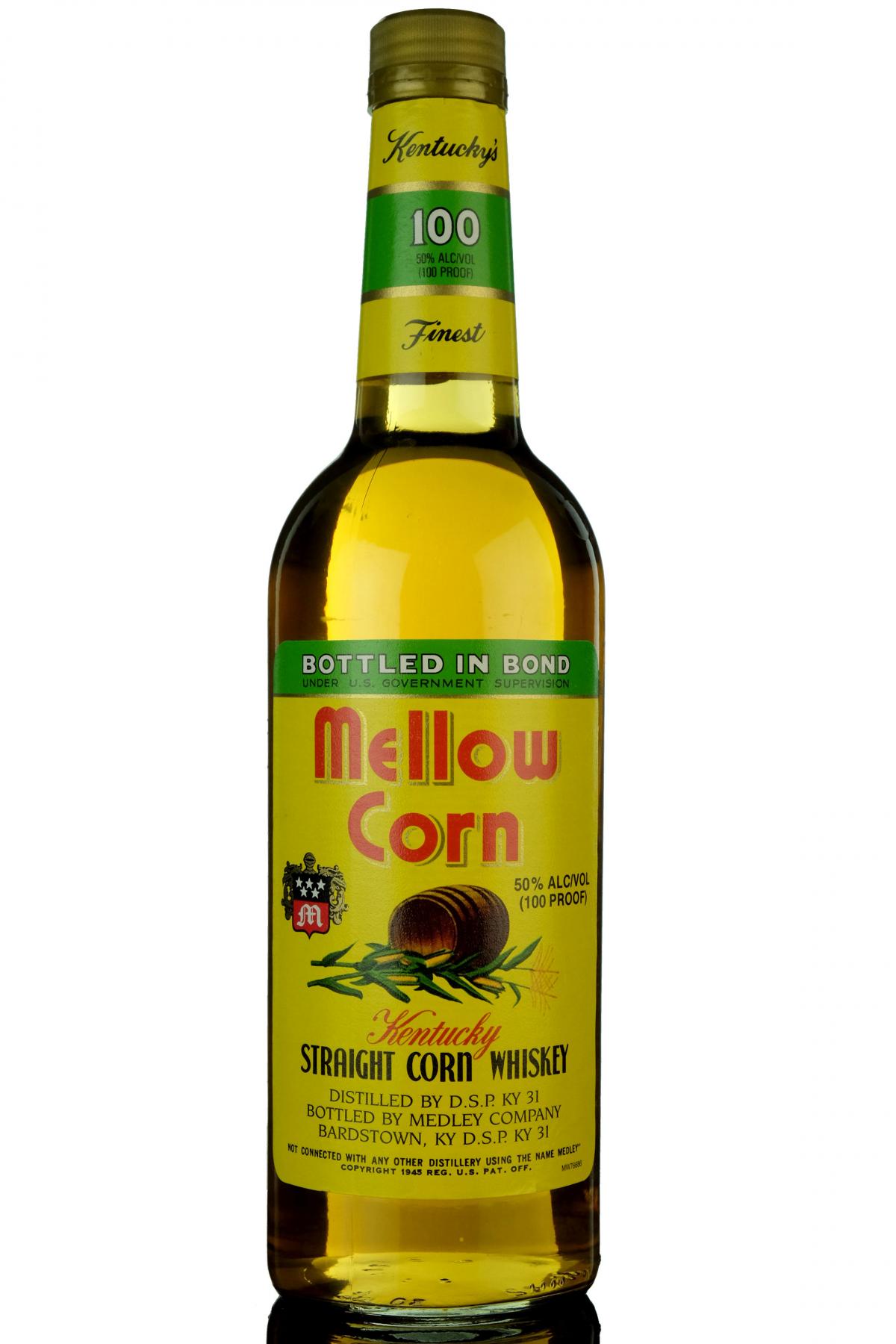 MELLOW CORN KENTUCKY STRAIGHT CORN WHISKEY