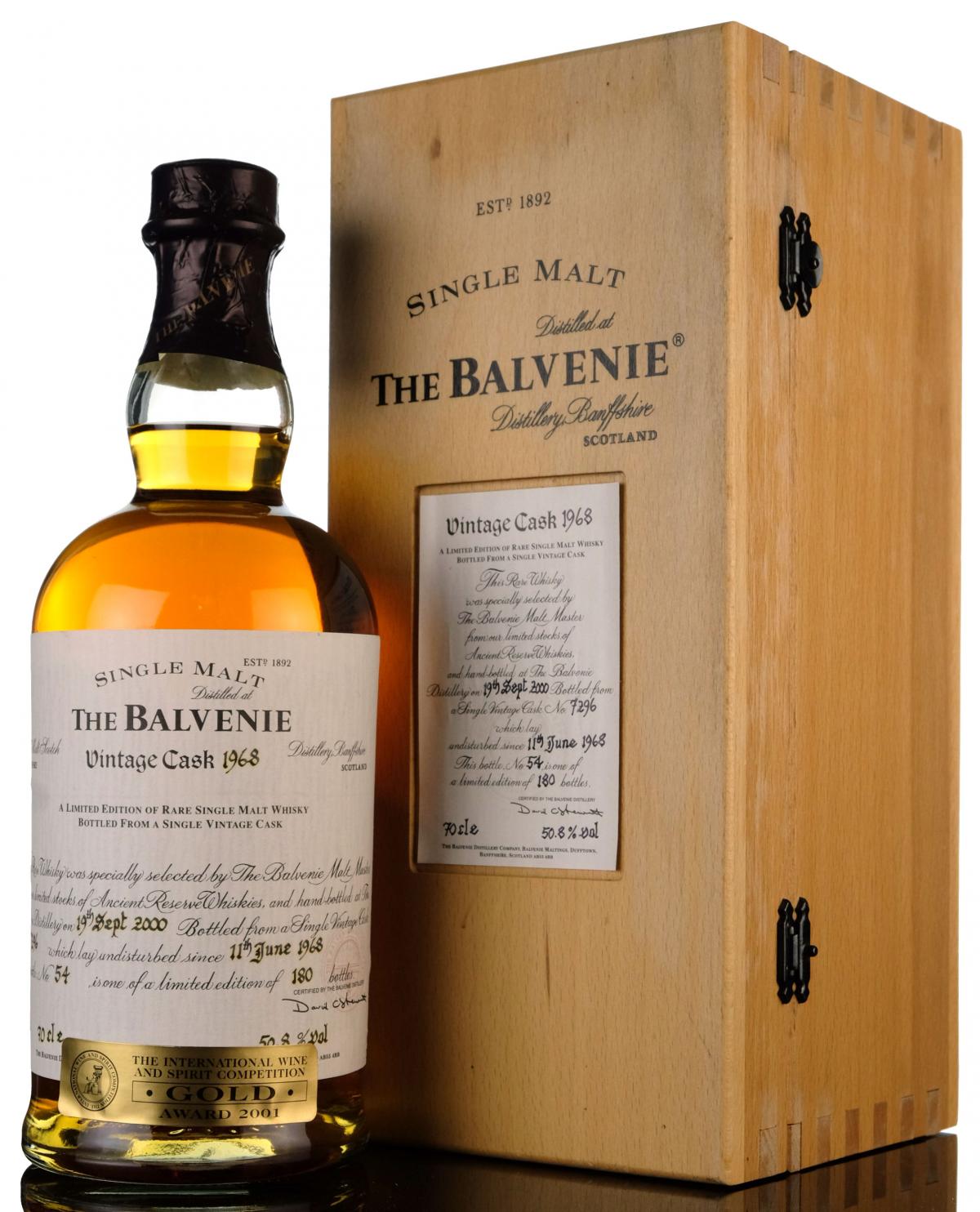 Balvenie 1968-2000 - Single Cask 7296 - 180 Bottles