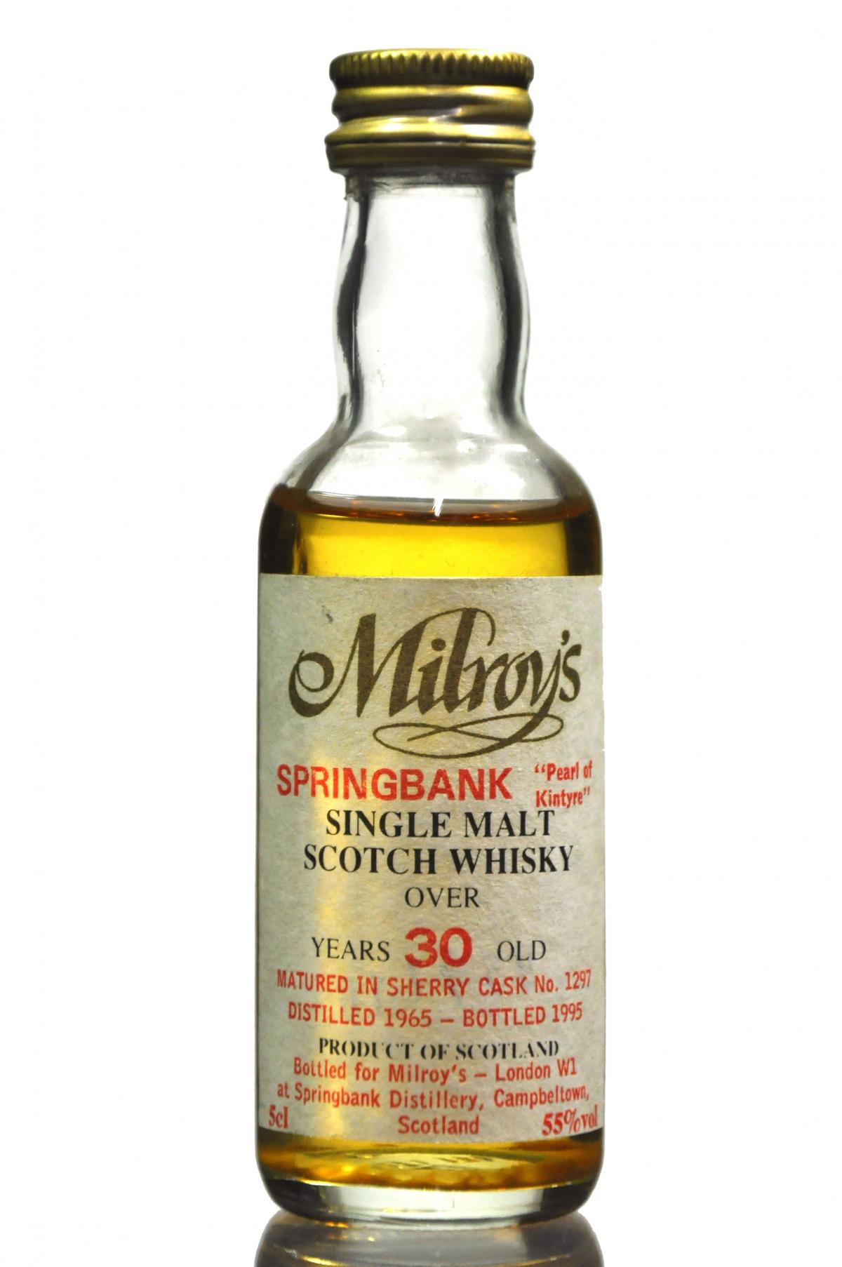 Springbank 1965-1995 - Cask No. 1297 - Milroys Miniature