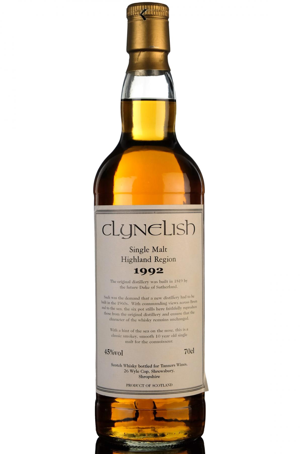 Clynelish 1992 Private Bottling For Tanners Wines