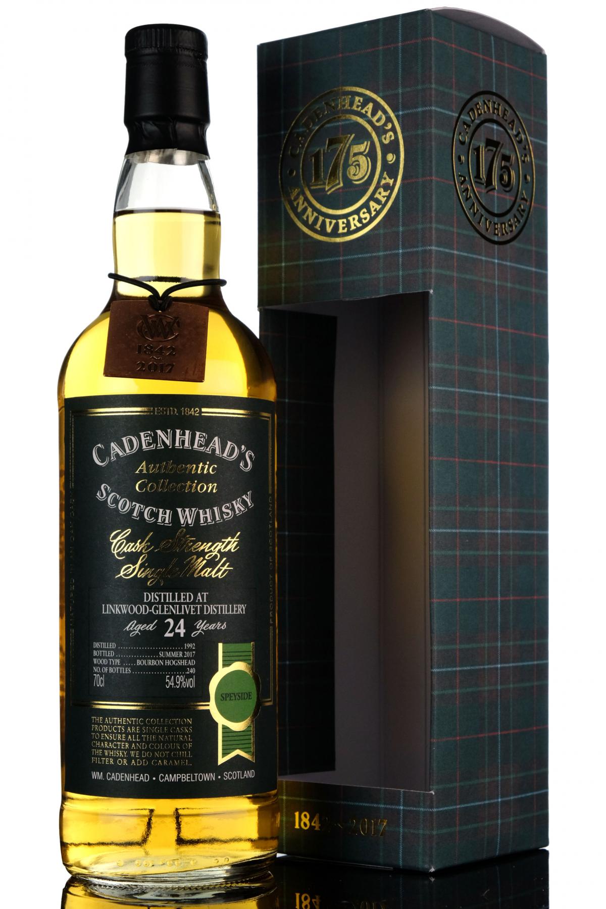 Linkwoodglenlivet 1992 - 2017 24 Cadenheads 175th Anniversary