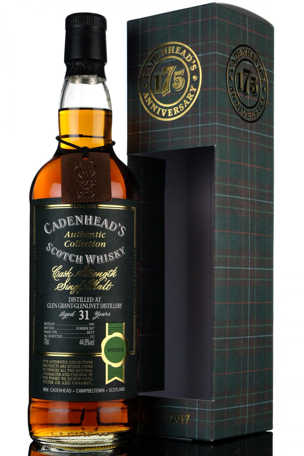 Glen Grant-Glenlivet 1985-2017 - 31 Year Old - Cadenheads 175th Anniversary