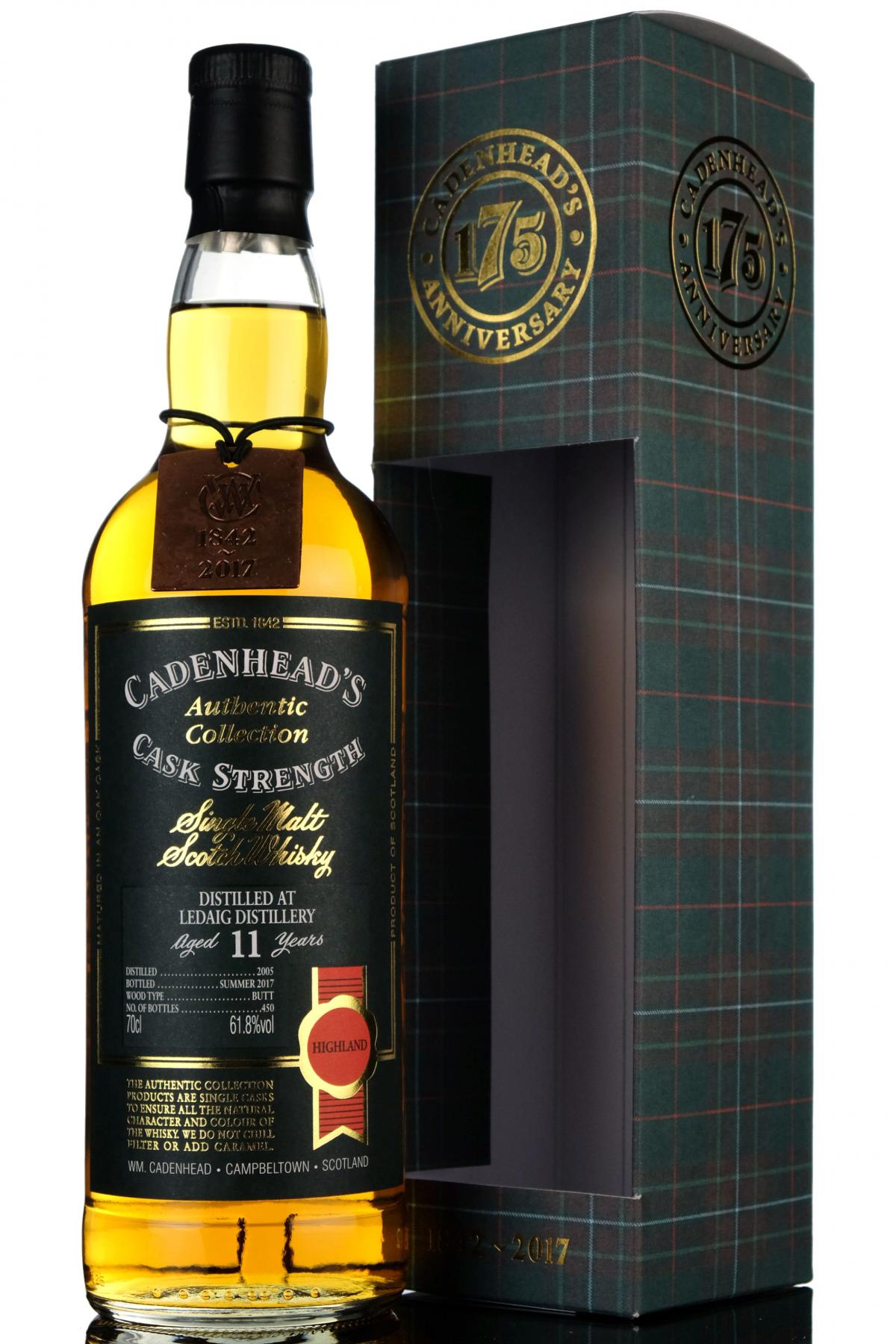 Ledaig 2005-2017 - 11 Year Old - Cadenheads 175th Anniversary