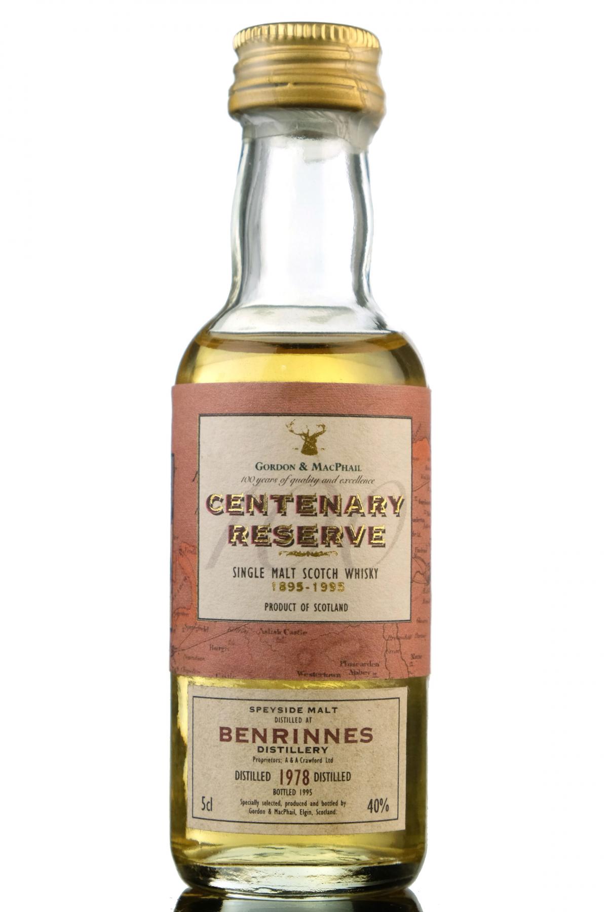 Benrinnes 1978-1995 - Centenary Reserve - Gordon & MacPhail Miniature