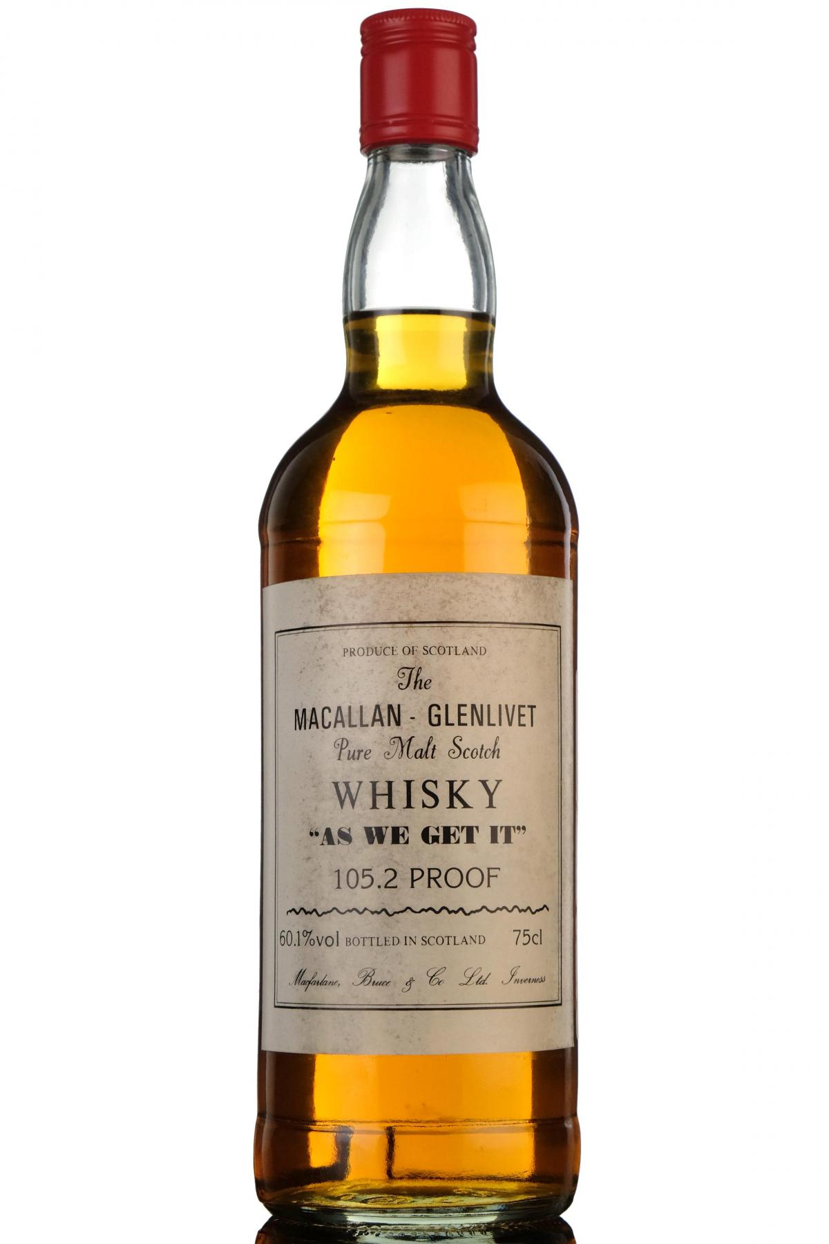 Macallanglenlivet As We Get It 1052 Proof 1980s