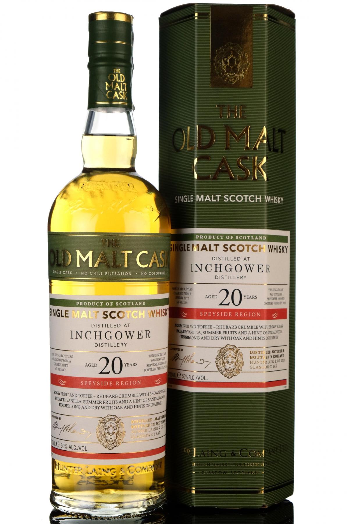 Inchgower 1995-2016 - 20 Year Old - Hunter Laing - Old Malt Cask