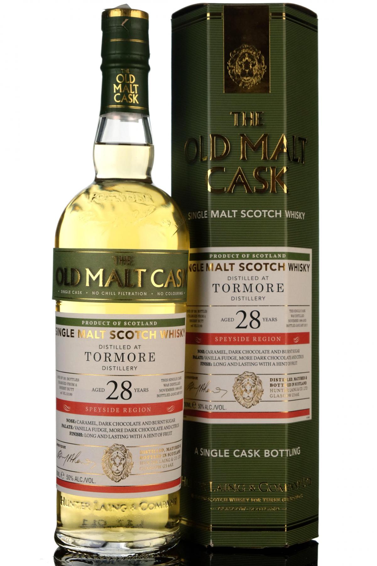 Tormore 1988-2017 - 28 Year Old - Hunter Laing - Old Malt Cask