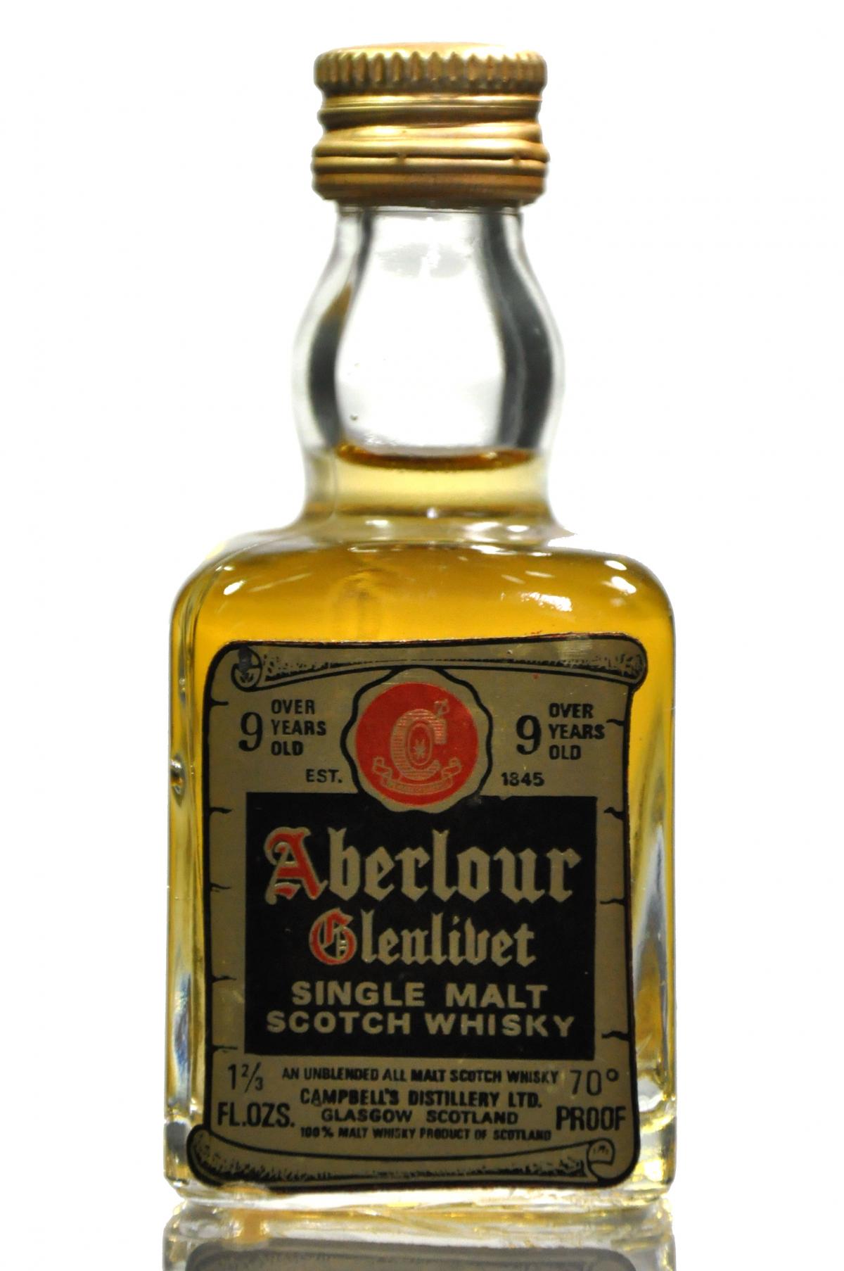 Aberlour-Glenlivet 9 Year Old Miniature - 1970s