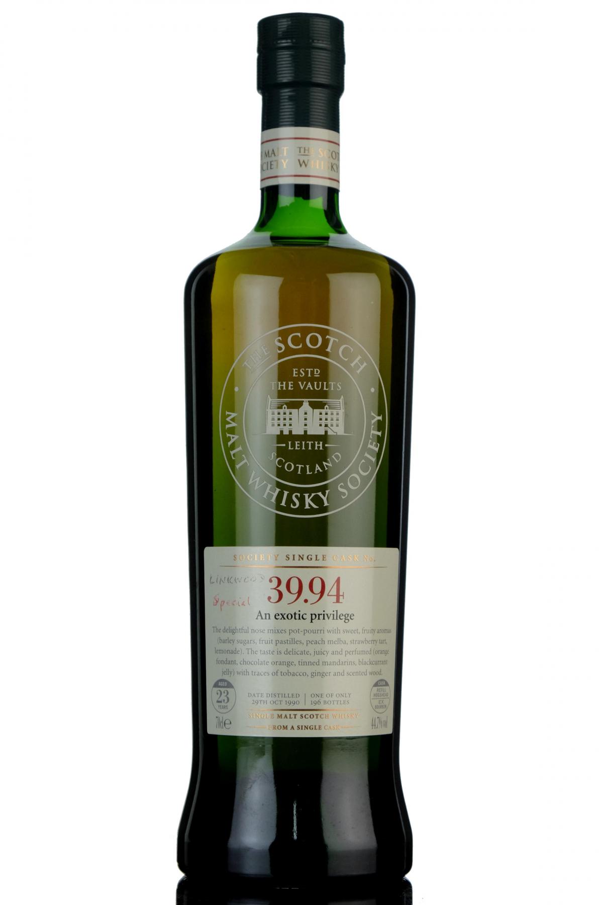 Linkwood 1990 - 23 Year Old - SMWS 39.94