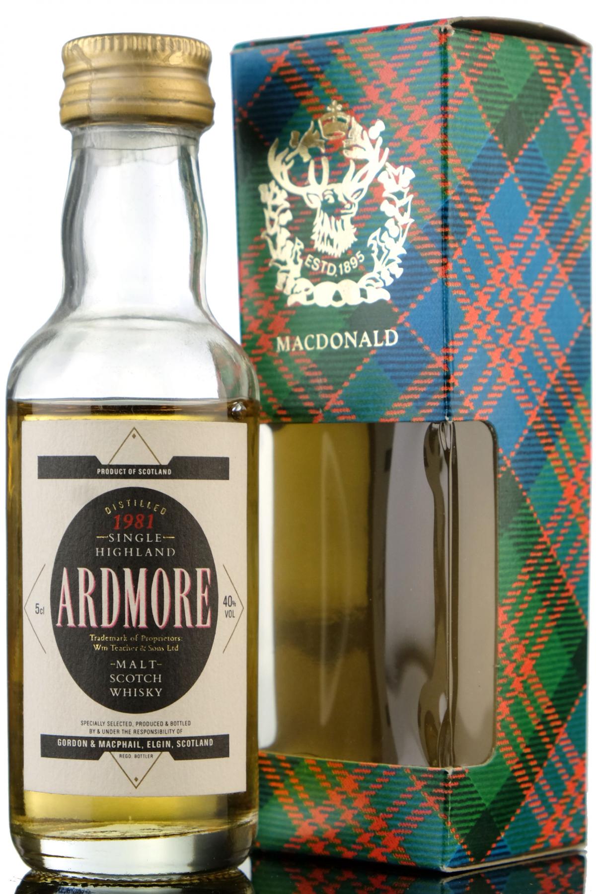 Ardmore 1981 - Gordon & MacPhail Miniature