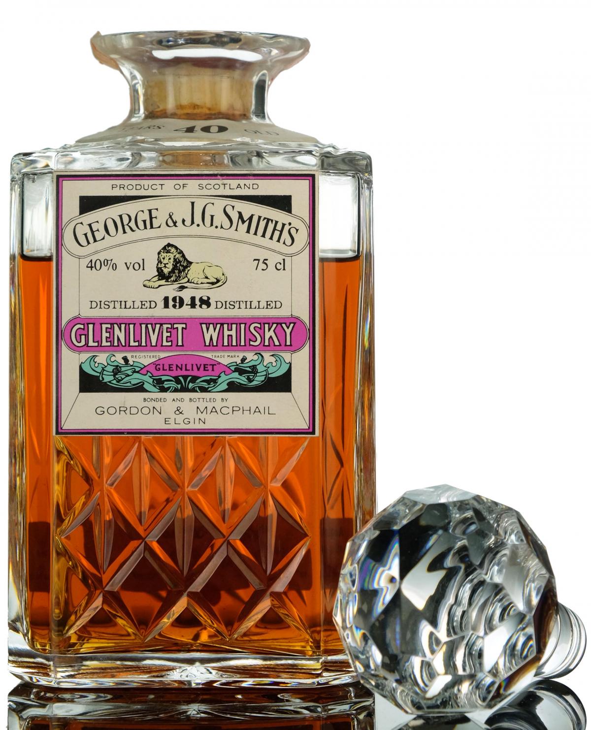 Glenlivet 1948 40 Gordon Macphail Decanter