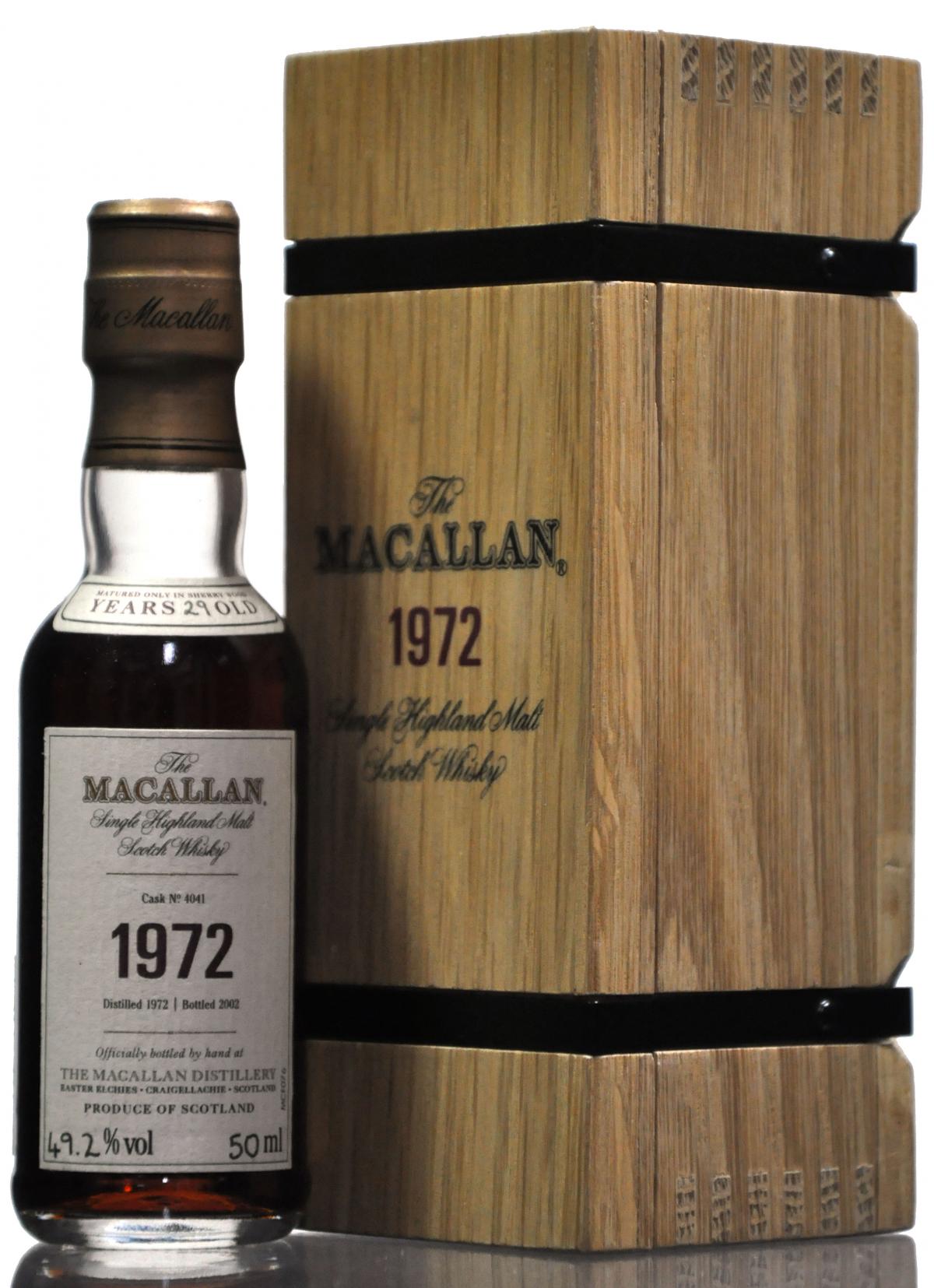 Macallan 1972-2002 - 29 Year Old - Fine & Rare - Cask 4041 - Miniature